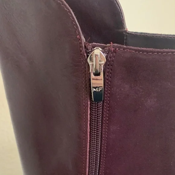 NWOT Marc Fisher Tall Plum/ Burgundy Leather & Suede Riding Boots. - Picture 4 of 10